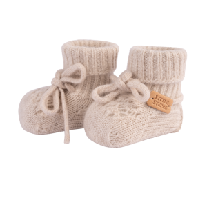 Wollen babyslofjes "Zuzu" (0-6 maanden) Beige